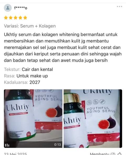 Review Shopee Ukhtiy Serum Kolagen
