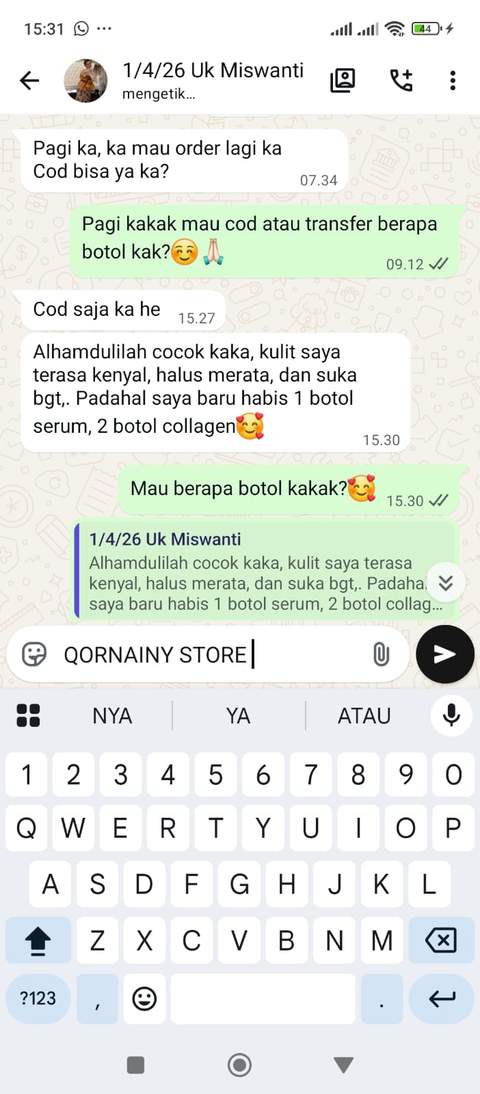 Testimoni WhatsApp Uk Miswanti pengguna Ukhtiy
